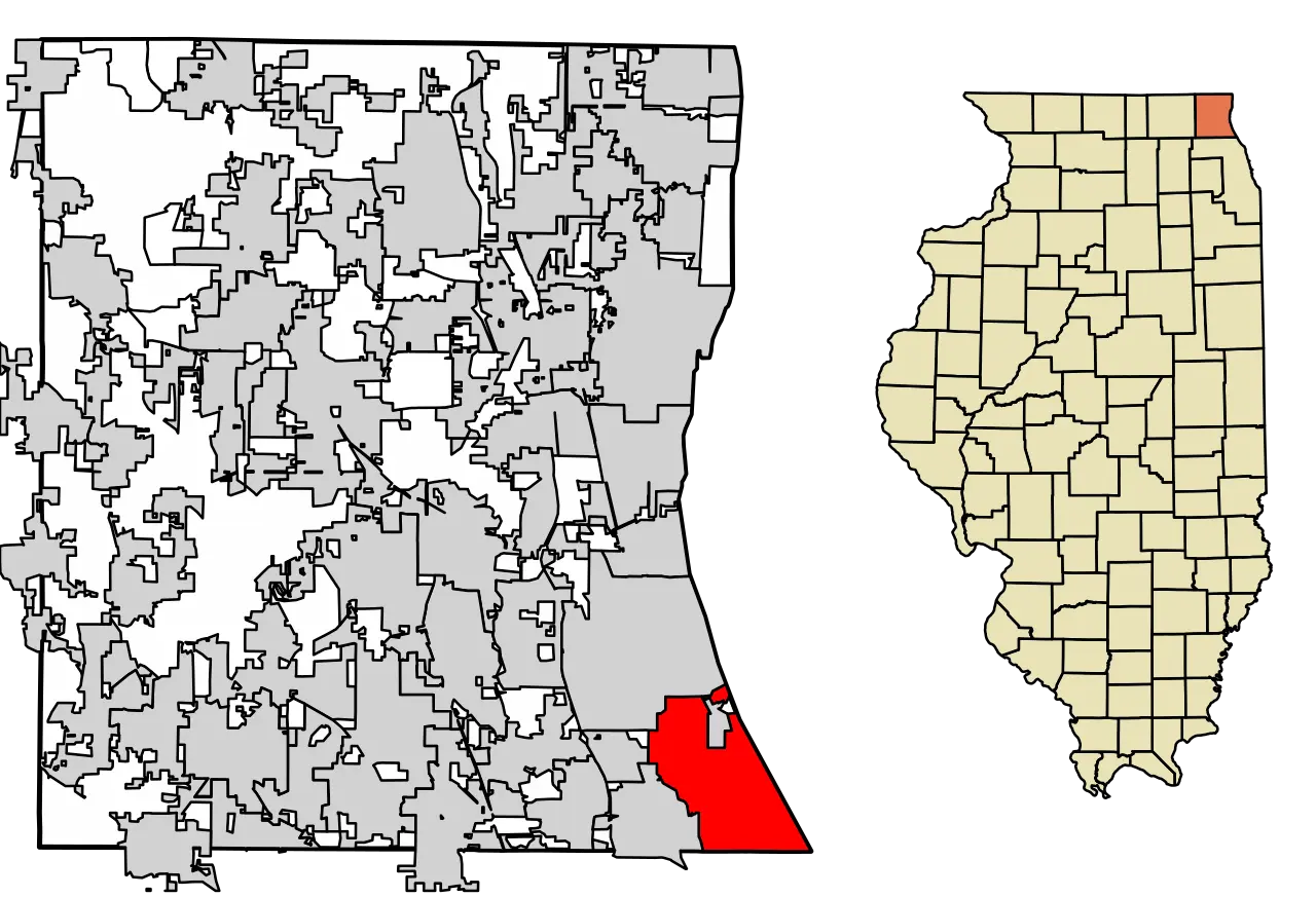 Location of Highland Park in Lake County, Illinois